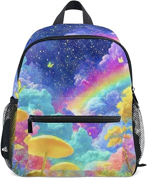 Wonderland Mini Backpack for Girls 3-8, Lightweight Toddler backpack with Multiple Storage Pockets, 10x4x12in