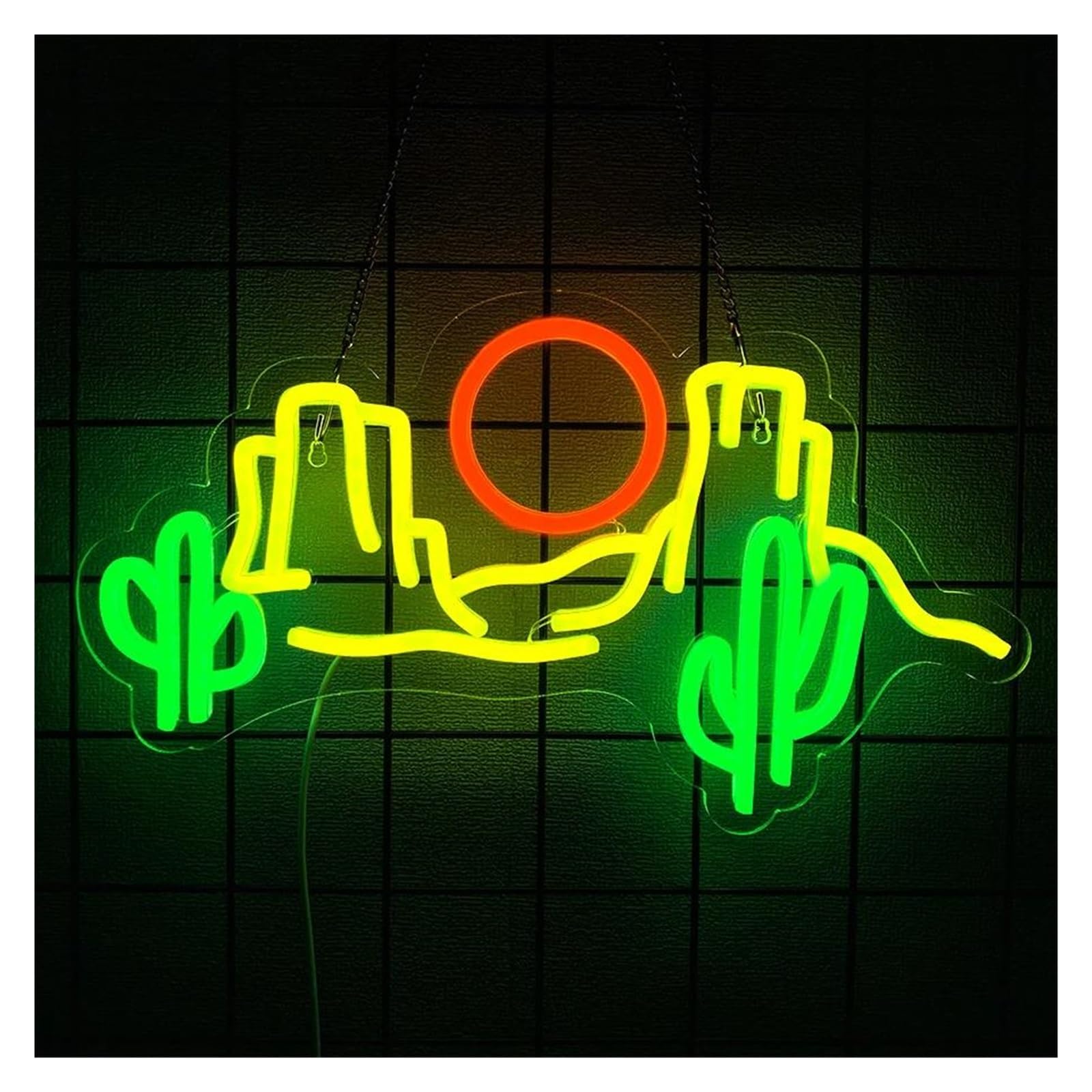 SHOUXI Sign Lamp Desert Cactus Neon Sign Light Dimmable for Bedroom Living Room Hotel Bar Game Room Scenic Area Party Wall Decor 40cmx23cm
