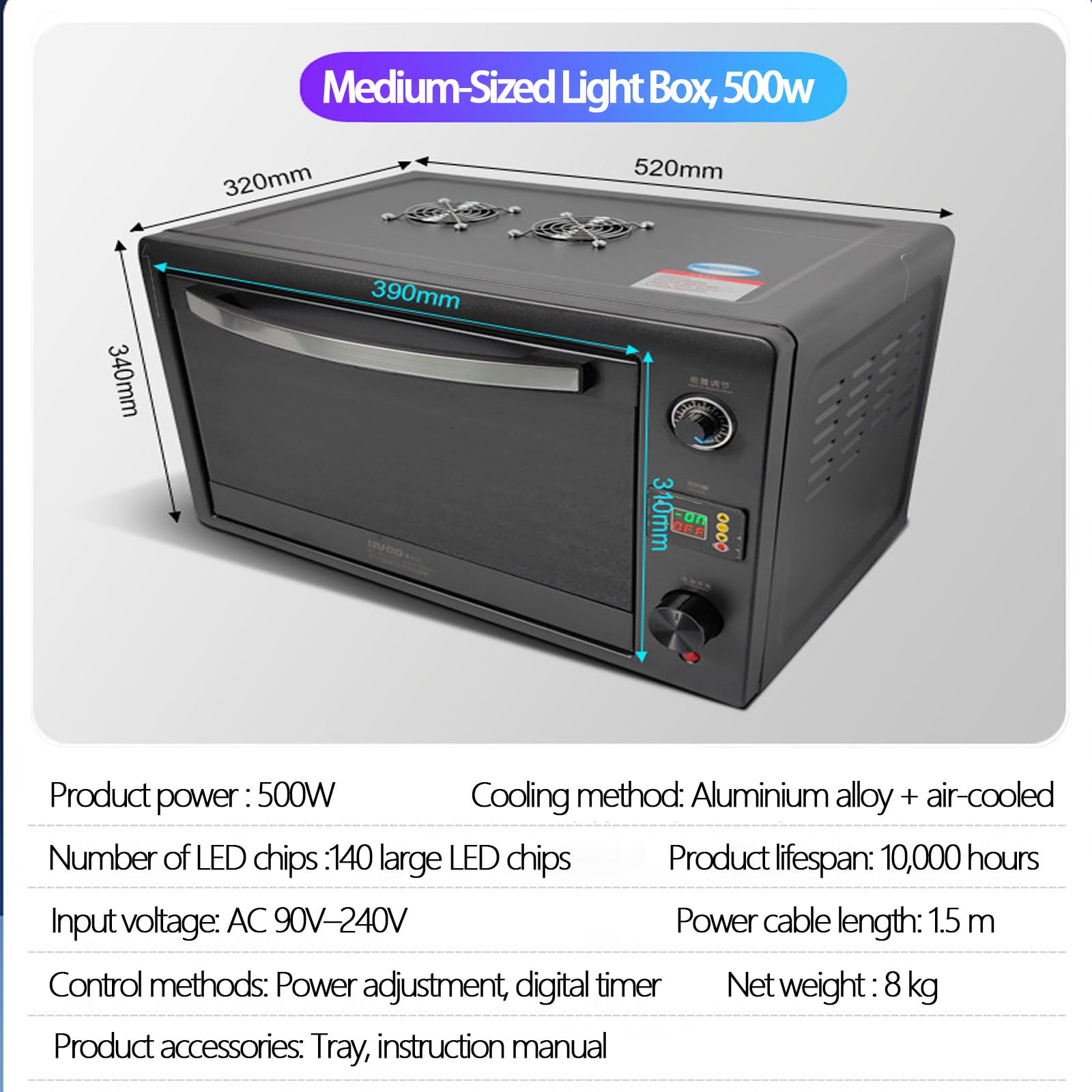 Scatola per Polimerizzazione di Resina UV 500W