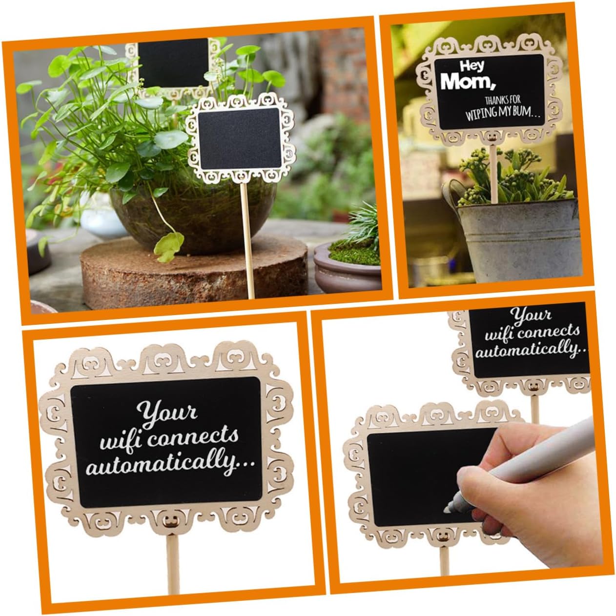 10pcs Mini Wooden Blackboards for Home Decoration and Birthday Party