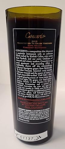 Miniatura 3 de 2013 Kitchak Cellars Cabernet Sauvignon Concerto Beckstoffer To Kalon Vineyard Wine Bottle Candle - Unique Decor Accent Crafted from an Authentic