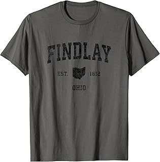 Findlay Ohio OH Vintage Sports Design Black Print T-Shirt