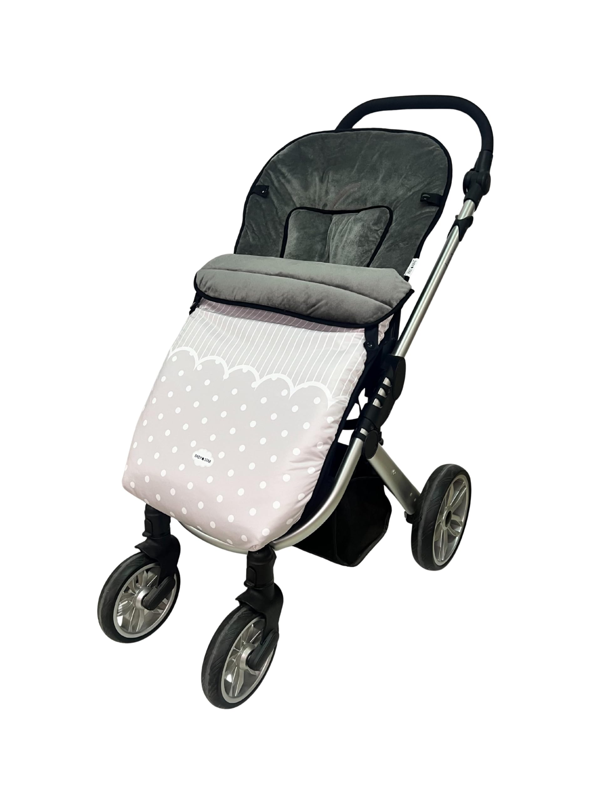 Saco Silla de Paseo Universal beige, saco bebe invierno con polar extrasuave, saco carro bebé impermeable, desmontable y transpirable, doble apertura, resistente hasta -15 grados