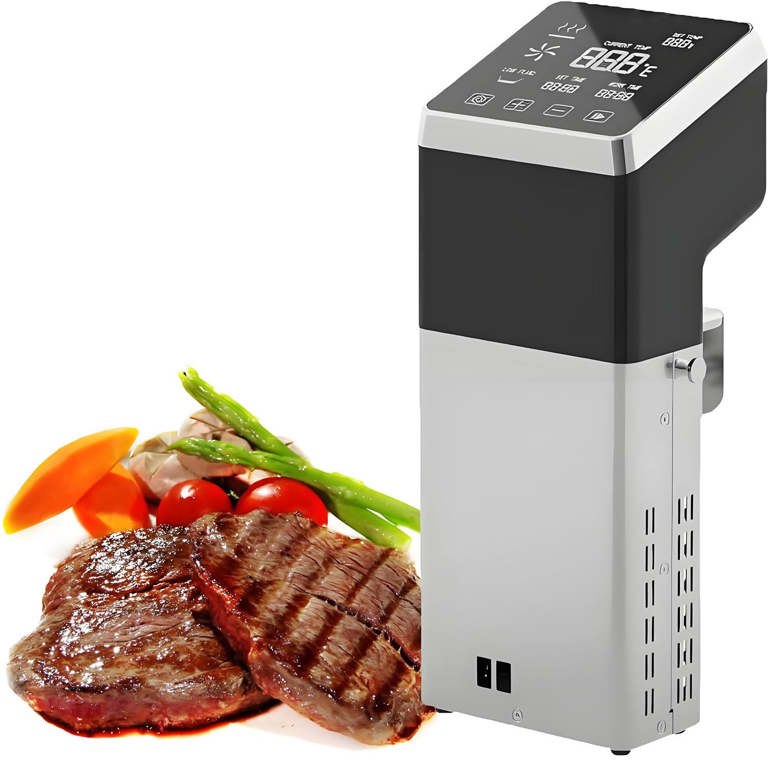 Thermoplongeur sous vide de précision, 1600 W, chauffage rapide, étanche IPX7, silencieux (15 dB), rangement compact, indispensable en cuisine