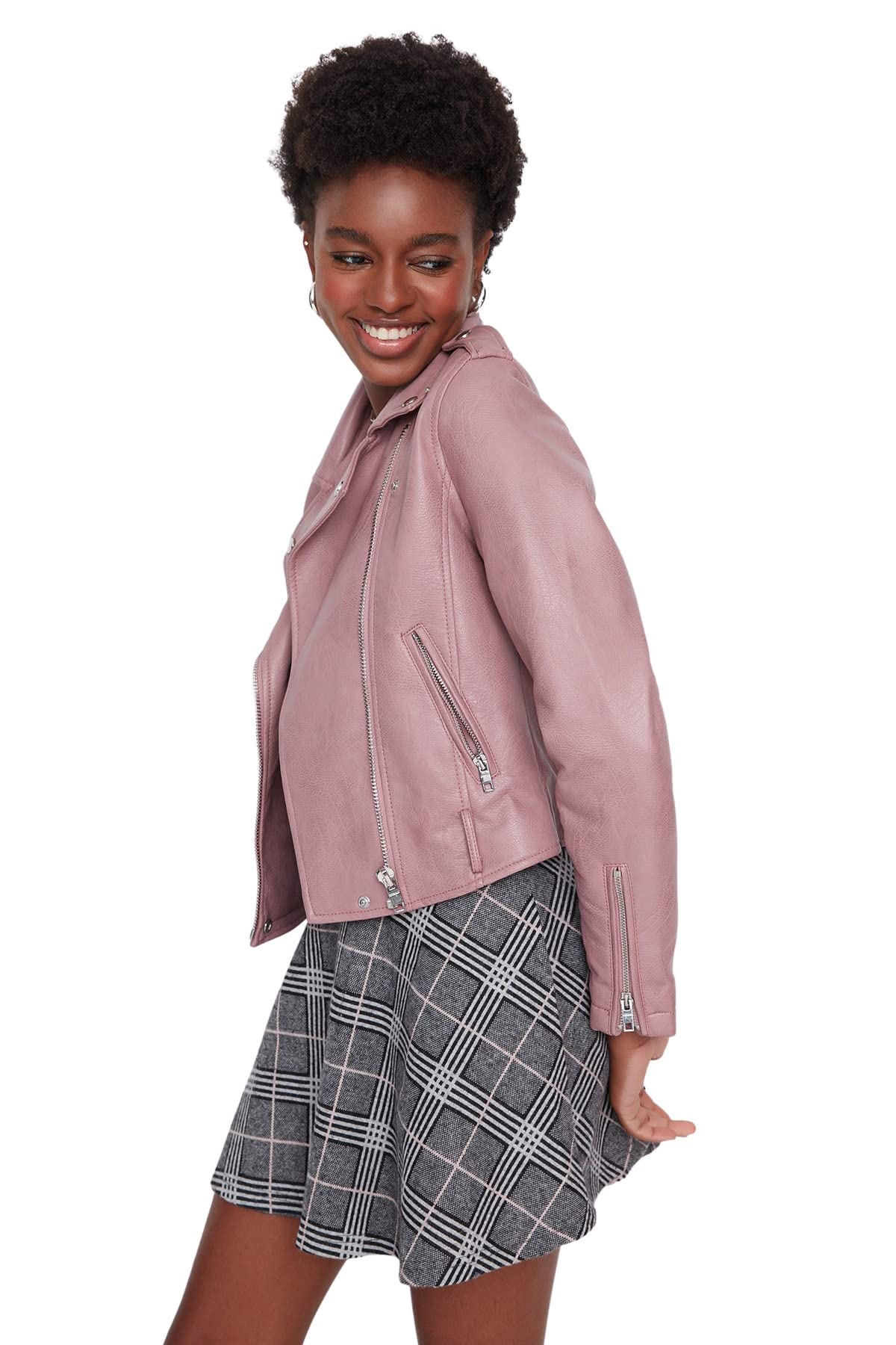 Trendyol Woman Mini A-line Skater Knit Skirt, Pink, XS