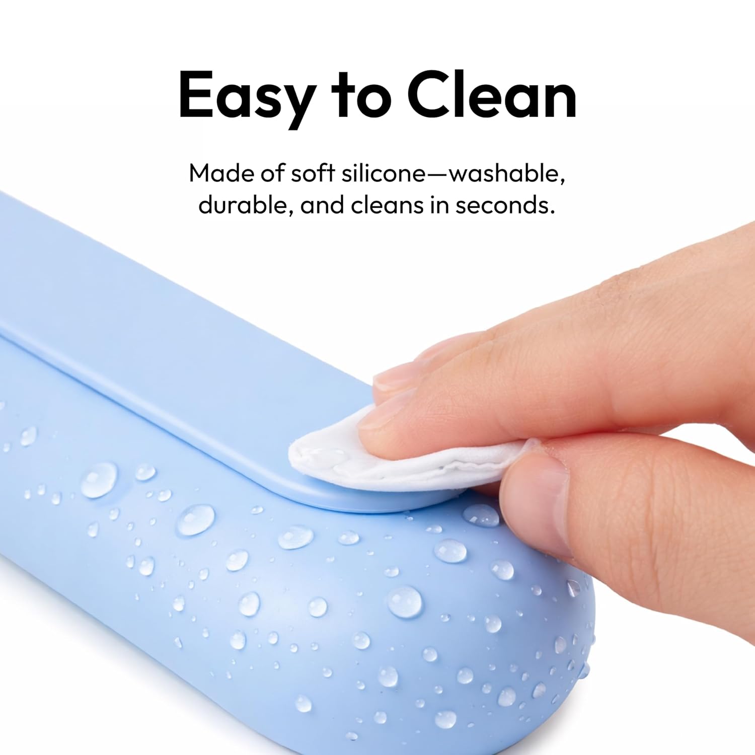 ÉCLAT Silicone Makeup Brush Holder Travel, 3 in 1 Portable Bag With Anti-Fall Out Magnetic Closure & Cleaner Mat Case, Soft Cosmetic Tool Organizer Pouch Keeps Brushes Clean & Dust Free (Blue)
