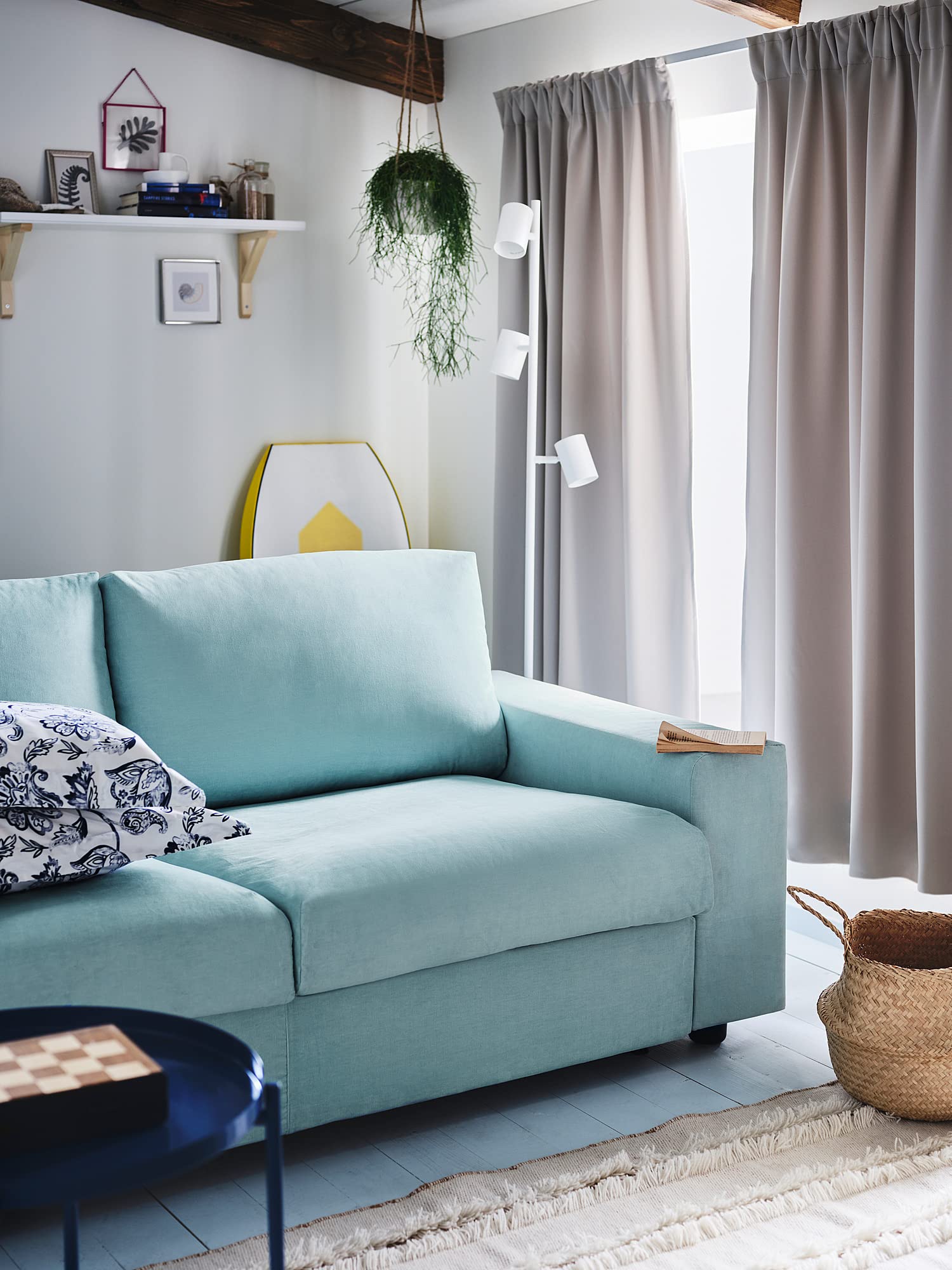 Amazon.co.jp: IKEA VIMLE ソファ 3人掛け ワイド肘掛/サックス ライト