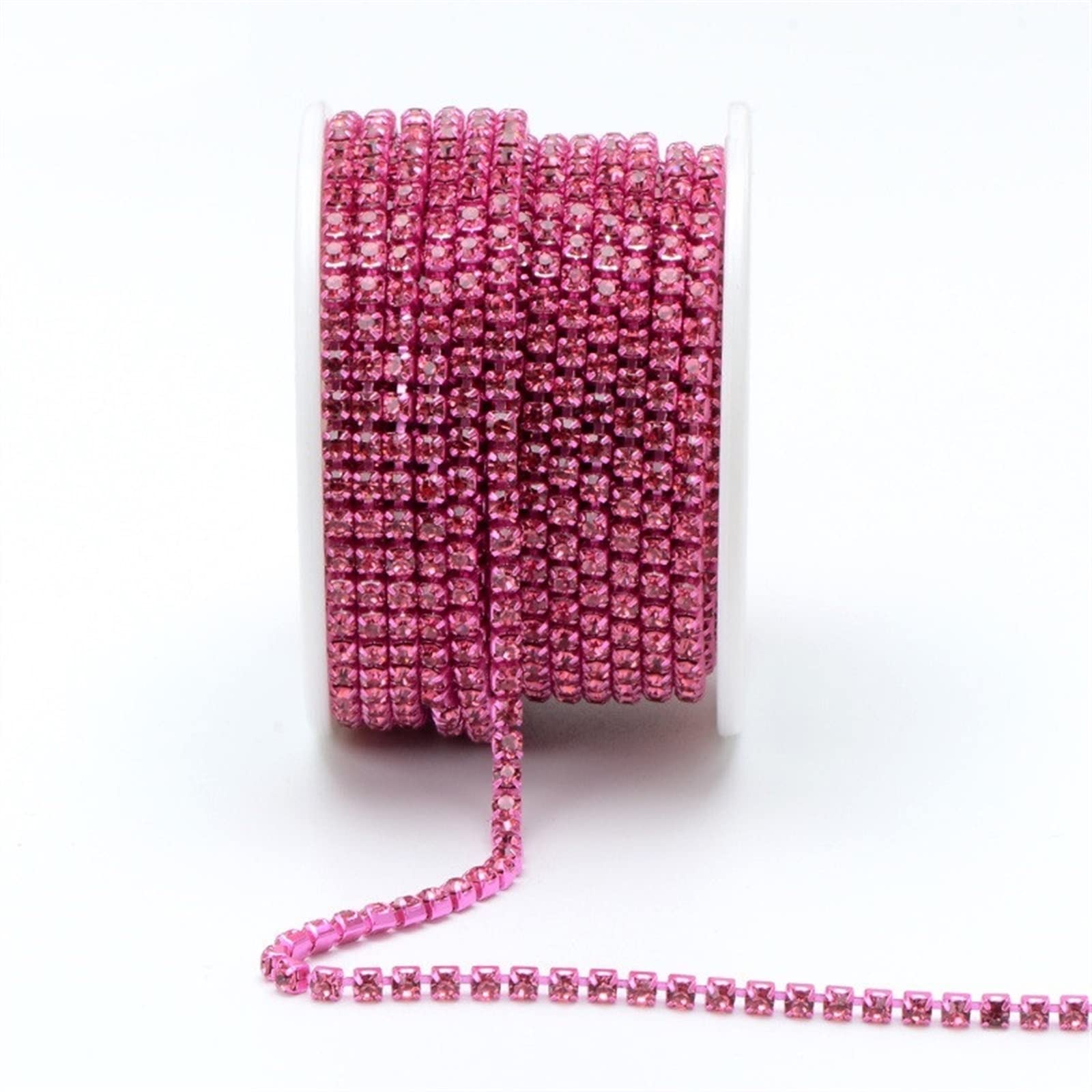 ACiyD Mehrzweck SS6 SS8 SS12 Nähen Buntes Glas Strass Kette Trim Cup Kette Kristallband Banding for DIY Kleidung for DIY Decor (Color : Blue Zircon, Size : SS8 10Yards) (Rose SS8 10Yards)