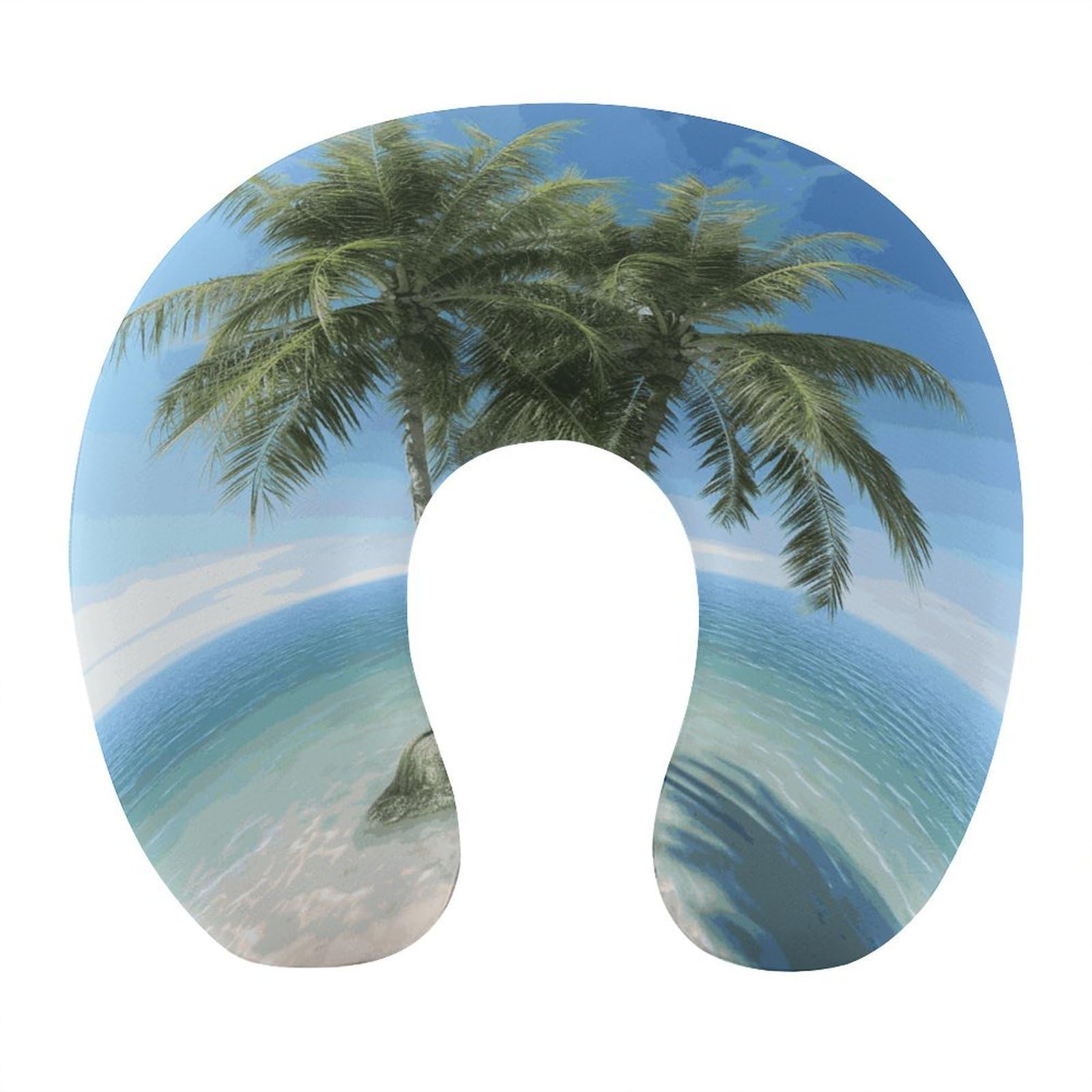 Btcowzrv Style Sea Palm Trees U Shaped Neck Pillow Travel Pillows