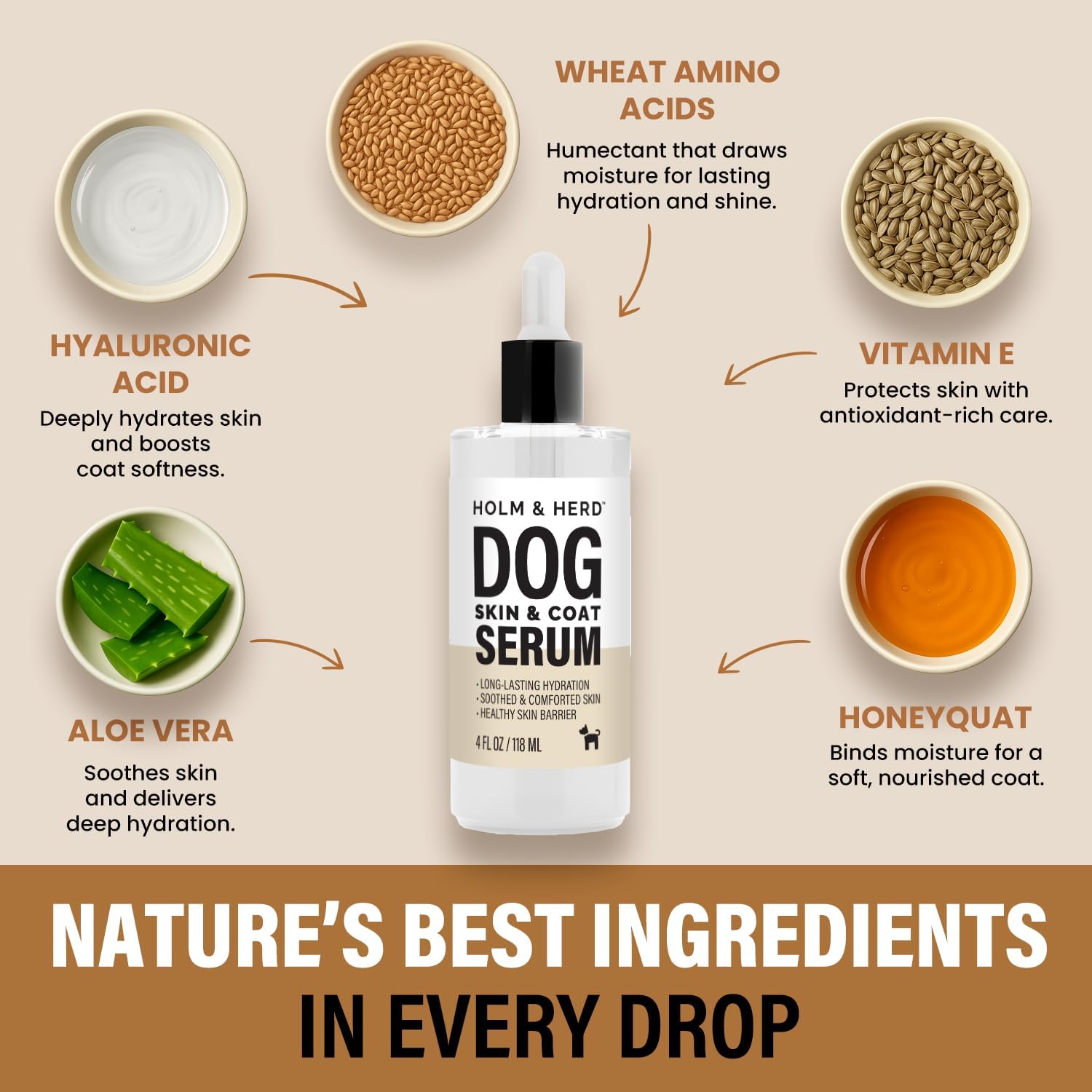 Holm & Herd Oatmeal Honey Dog Care Gift Bundle – 3 Piece Grooming Set with Bubble Bath Shampoo, Deodorizing Spray & Serum – Soothing Dog Gift for Sensitive Skin (Oatmeal Honey)