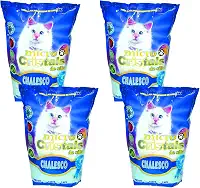 Chalesco Kit Areia Fina Micro Cristais de Sílica para Gatos: Absorção de Odor Eficiente, Fácil Limpeza, Higiene e Saúde do Gato, Embalagem Econômica (4)