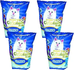 Chalesco Kit Areia Fina Micro Cristais de Sílica para Gatos: Absorção de Odor Eficiente, Fácil Limpeza, Higiene e Saúde do Gato, Embalagem Econômica (4)