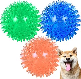 Speedy Panther 3Pack Squeaky Dog Ball Toys, Rubber Dog Chew Balls for Boredom, Floatable Pool Toy, Puppy Teeth Cleaning Toys for Small Medium Dogs