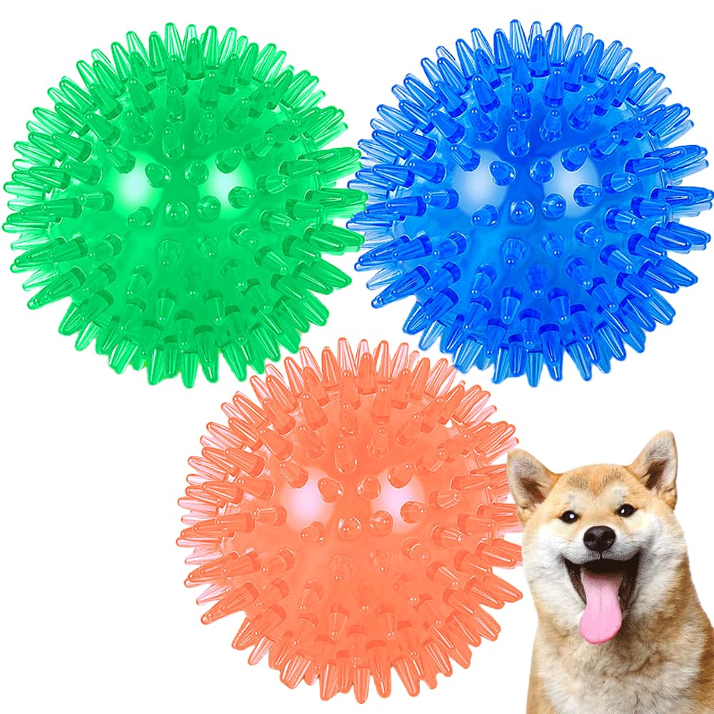 Speedy Panther 3Pack Squeaky Dog Ball Toys, Rubber Dog Chew Balls for Boredom Floatable Pool Toy