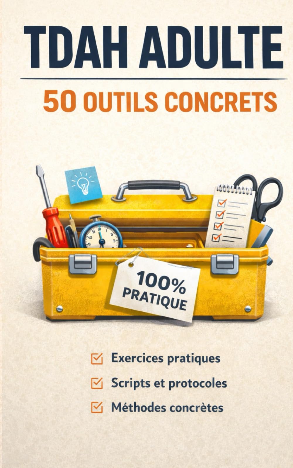 TDAH Adulte – 50 Outils Concrets: La boîte à outils 100% pratique pour le quotidien
