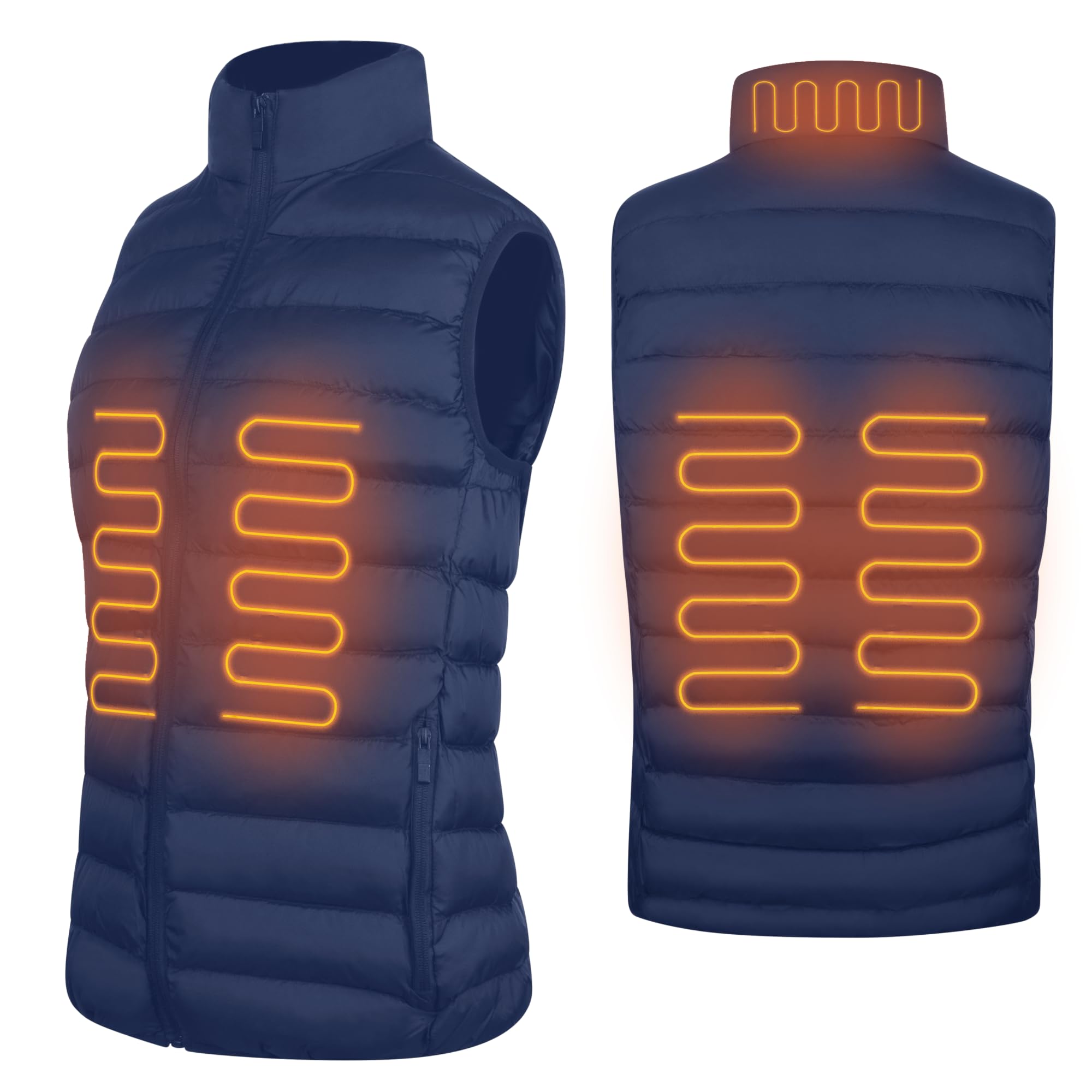 iN Heated Gilet with Smart Heating – Lightweight & Rechargeable Winter Jacket for Women & Men, Heated Jacket for Camping, Skiing, Motorcycle Fishing & Various Outdoor Activities - Navy Colour - (L)