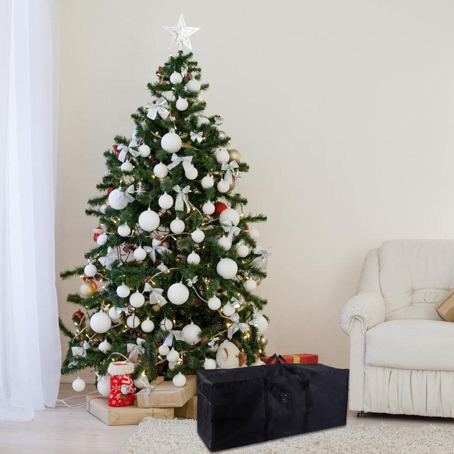 [Psdndeww] 実用的な耐候性ガーデンクッションストレージバッグサンラウンジャーとガーデンクッション用の頑丈なオックスフォード