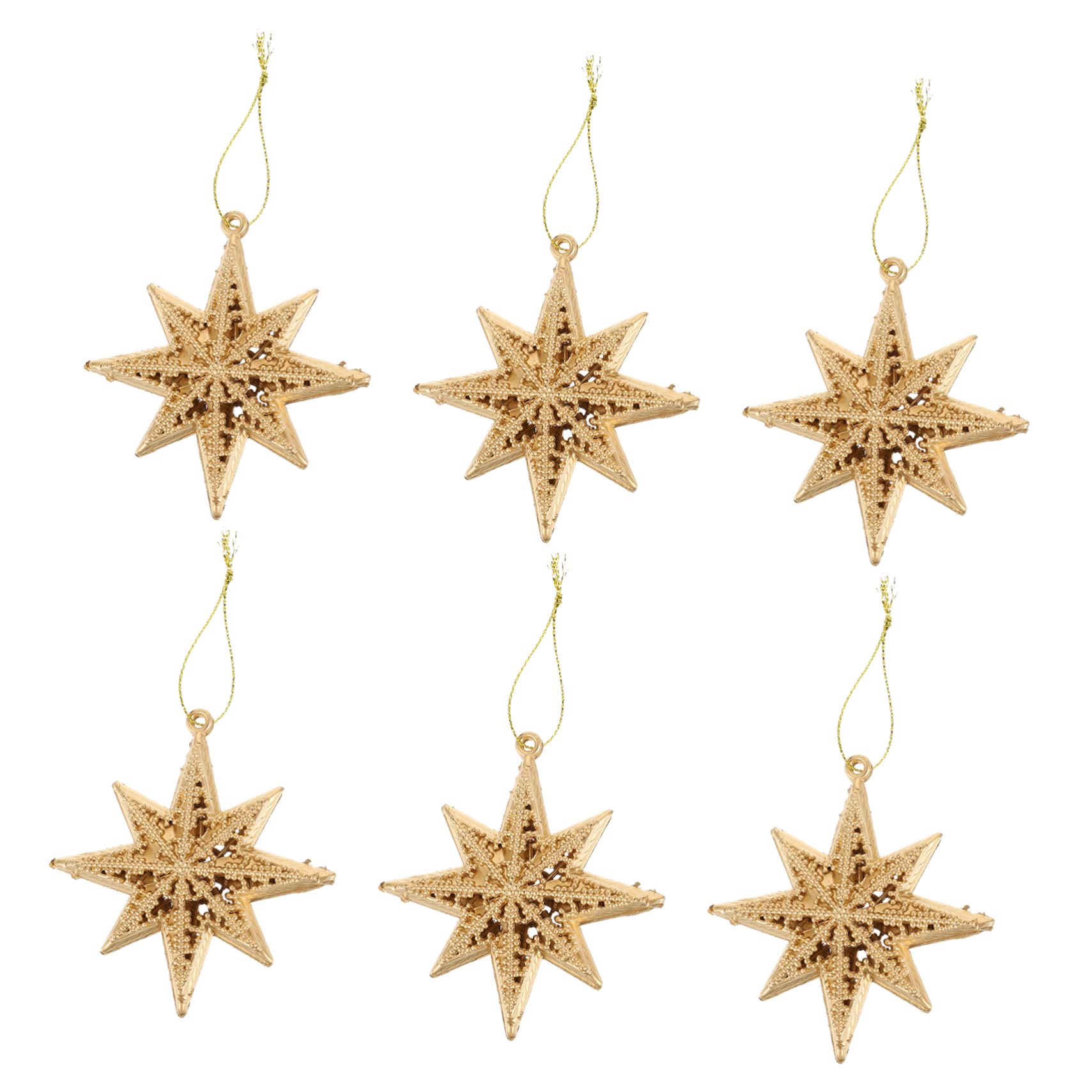 Alipis 5 Sätze Goldener Sternanhänger Ornamente Sternverzierungen Goldener Stern Weihnachtsschmuck Glitzersterne Baumspitze Weihnachtsstern Glitzersterne Stern Plastik Golden 6 Stücke * 5