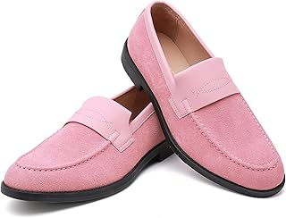 ANUFER Mens Elegant Buckle Loafers Comfort Suede Driving Shoes Stylish Moccasin Slippers