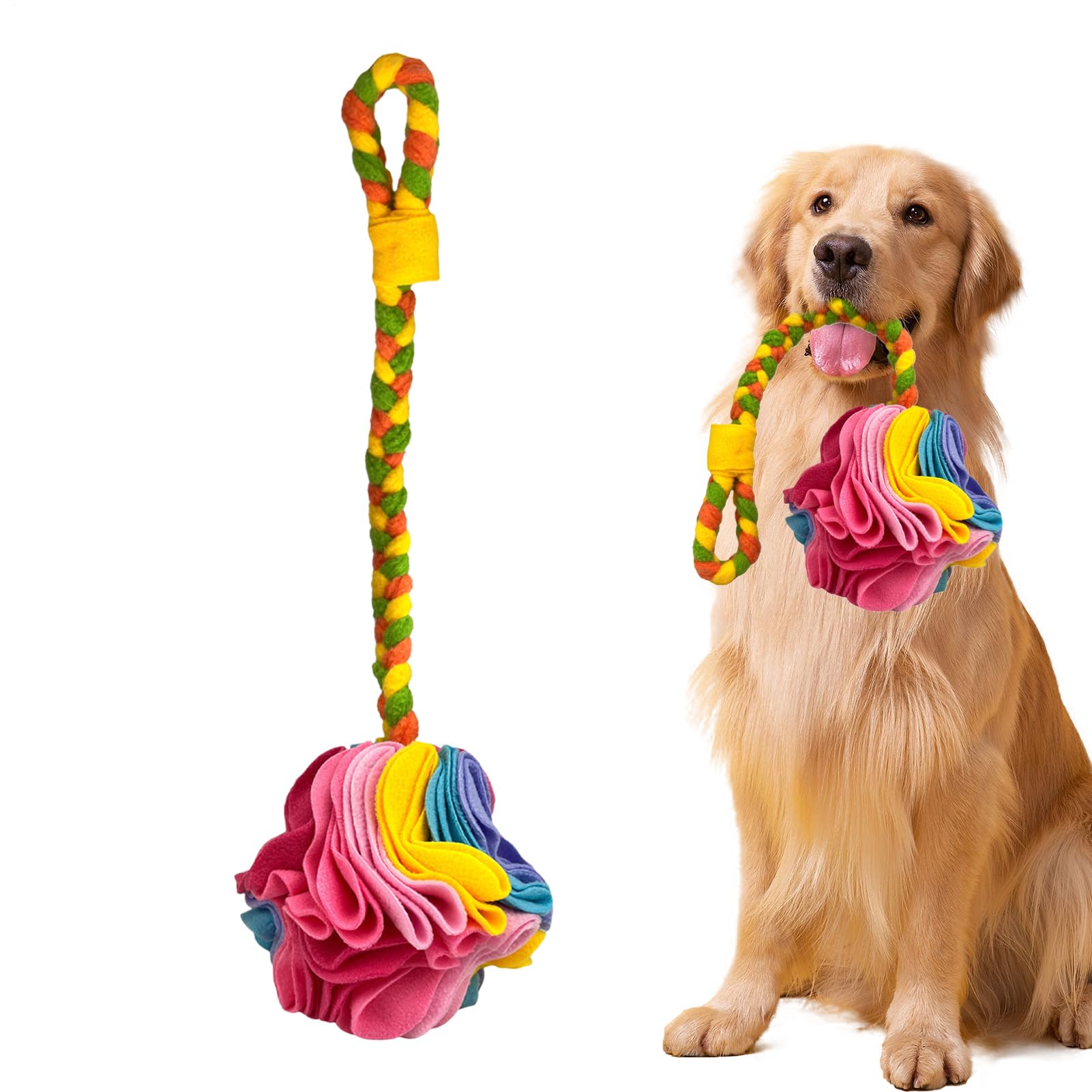 Zasdvn Snuffle Ball for Dogs - Fun Slow Feeder - Dog Treat Dispenser Toy | for Pet Boredom Enrichment Training Foraging Sniffing Playtime