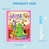 talifoca Lot de 4 Livre de Coloriage a L’Eau, pour Enfants,Livre Magique avec Stylo à l'eau, Réutilisable Magic Water Book pour Enfants, garçons, Filles, pour Tout-Petits, Cadeau de Noël (Style Two) - 6