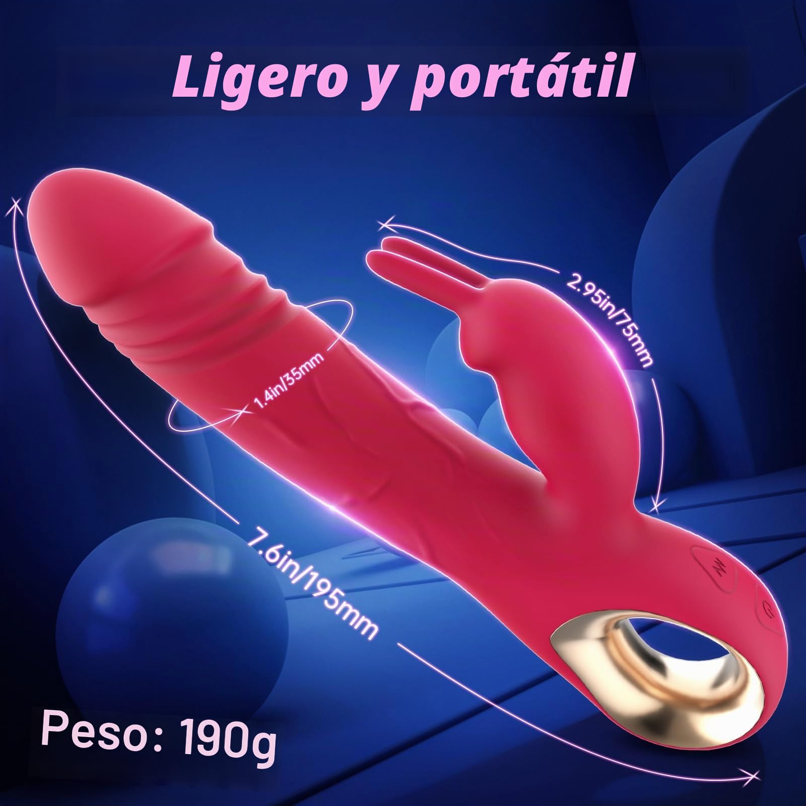 Vibrador de conejo para punto G, juguetes sexuales para estimulación del clítoris, 10 vibraciones, 3 modos de empuje con cuentas giratorias, doble motor, juguete para adultos para mujeres sexuales