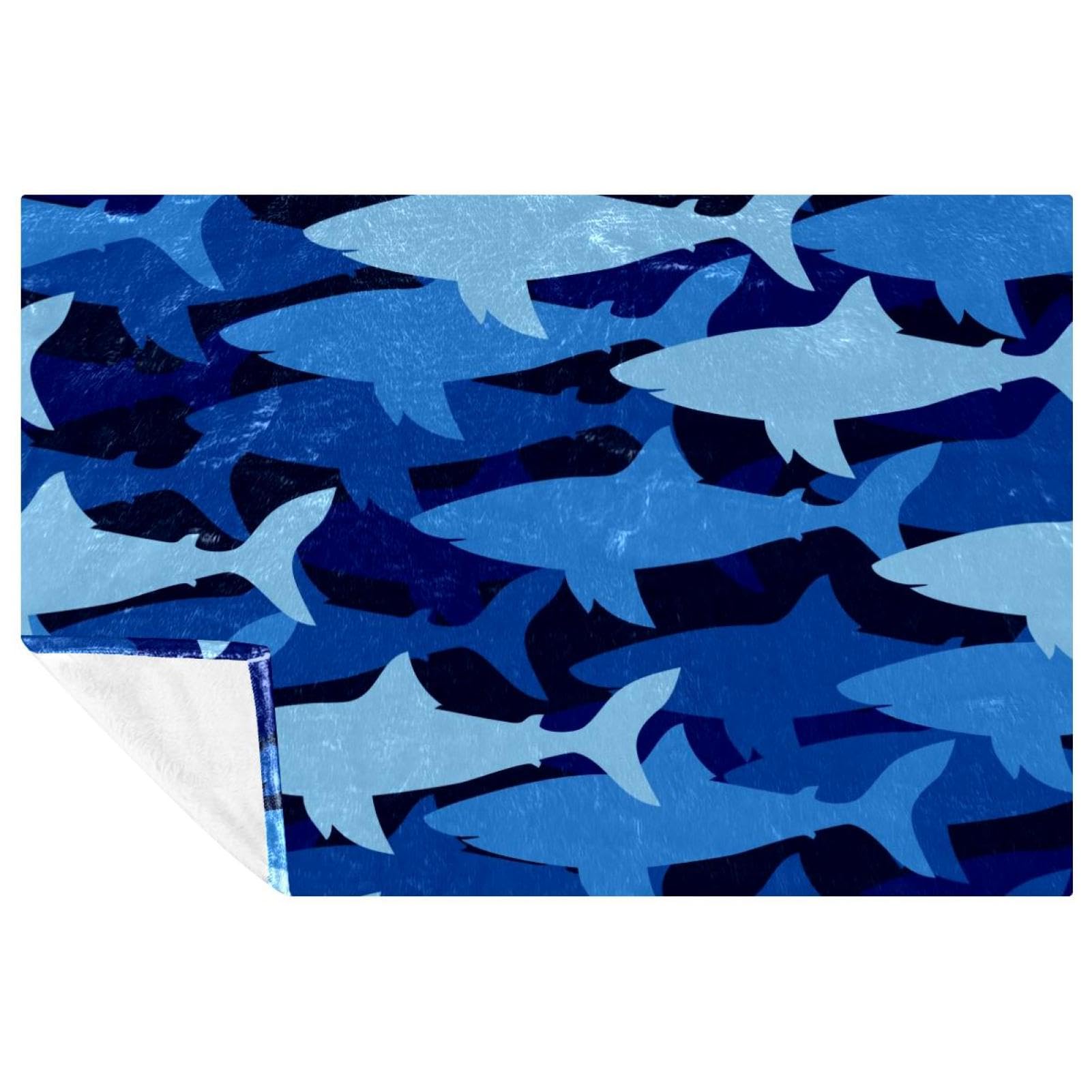 Couverture plaid requin bleu pour vos soirées canapé et sorties camping