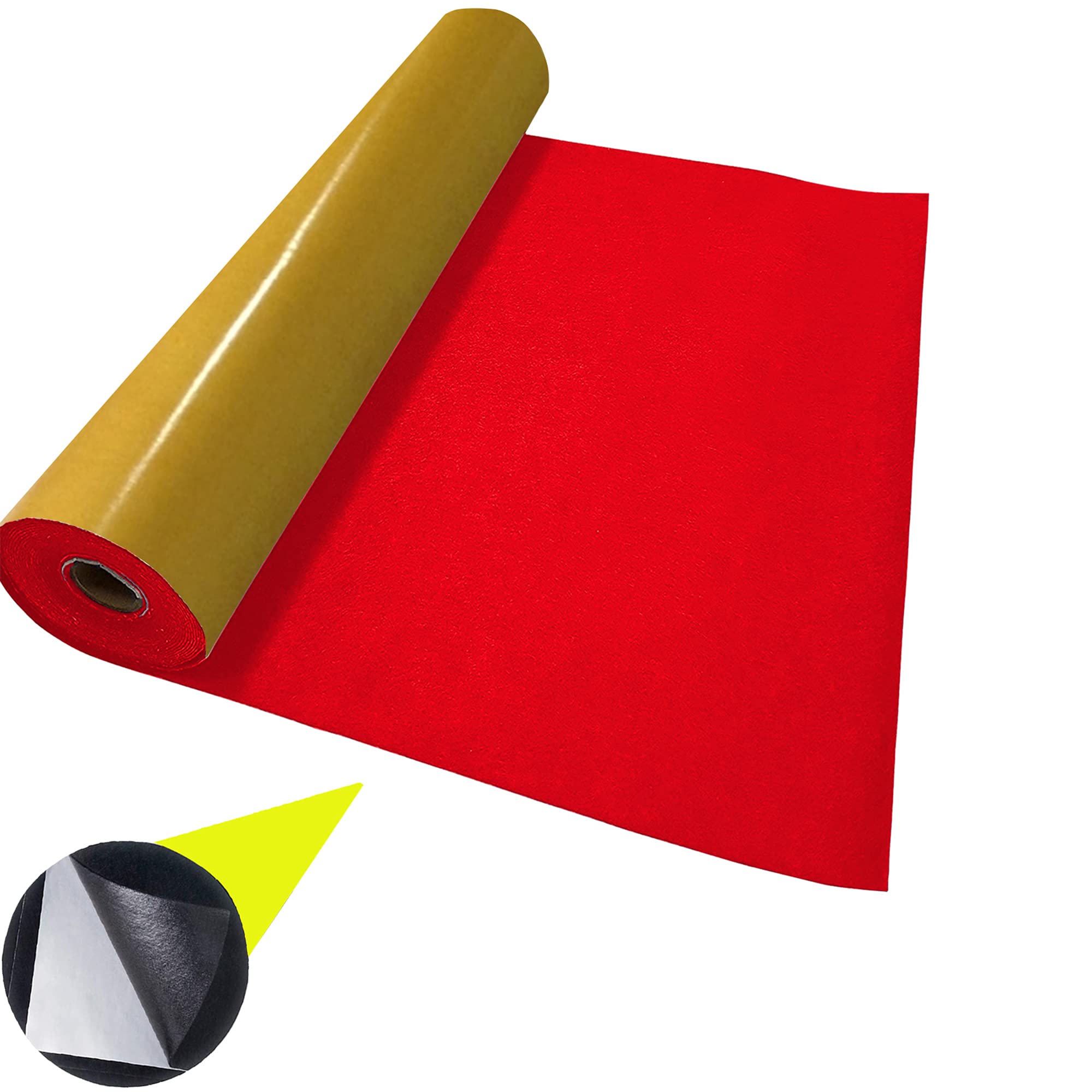 Cherry Adhesive Felt Baize Fabric 100% Acrylic Sticky Back Material for Arts Crafts Sewing Decoration | 100cm x 45cm Wide | Sold by The Metre