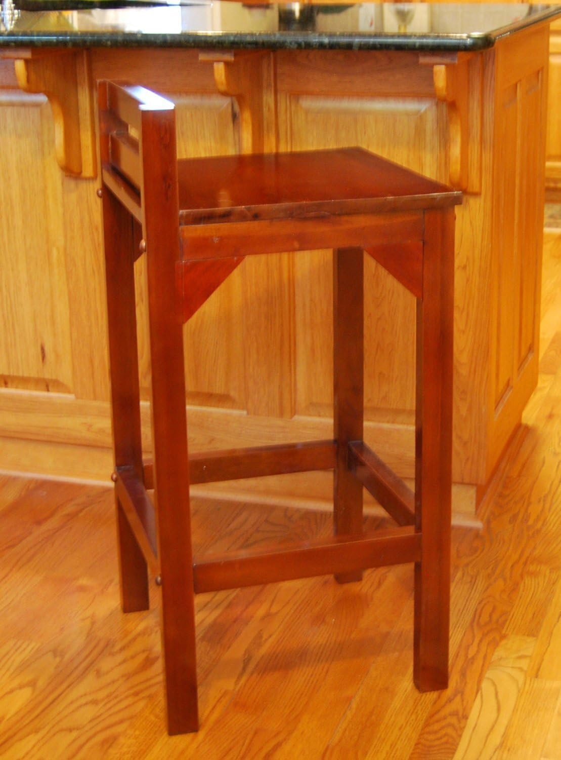 Urnporium Solid Mahogany Low Back, Durable Solid Wood Stool, 24 mAh