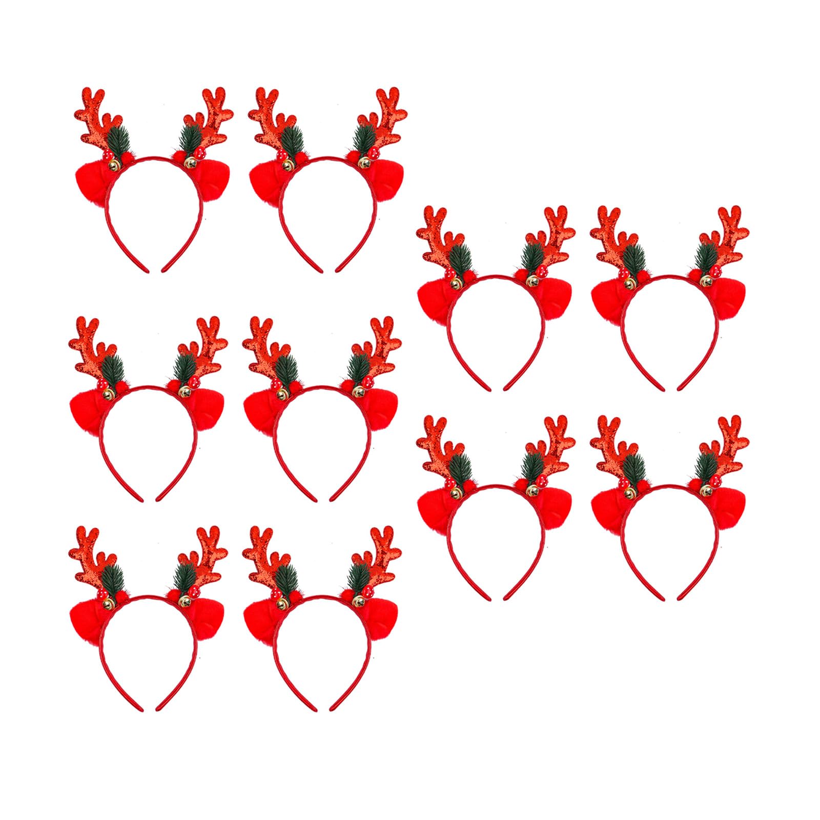 Tsophreniq Sparkling Reindeer Antlers Headwears Sturdy Head Accessory Christmas Reindeer Antlers Headbands for Family Gatherings Sparkling Sequins Deer Ear