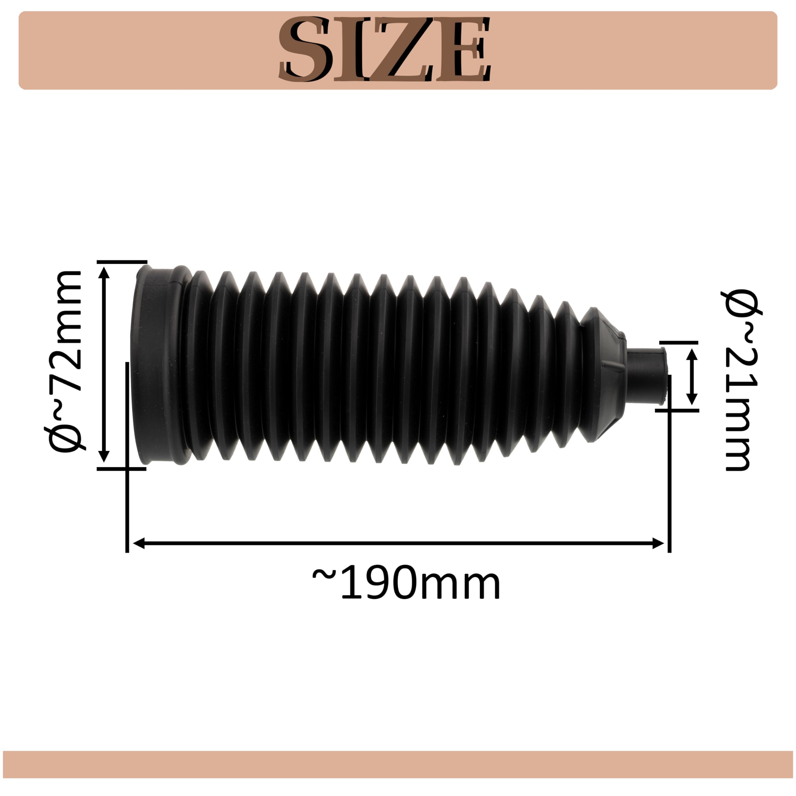 AERZETIX - C67206 - Soufflet De Direction - Côté De Montage Des Deux Côtés De L'essieu Avant - Compatible Avec Numéros OE 7L0422831A, 7L0422831AS1