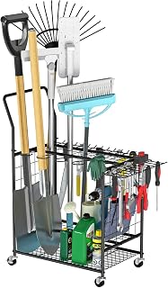 VyGrow Garden Tool Organizer for Garage 5 in 1 Garden Tool Rack for Up to 77 Tools, Garage Organizer, Tool Organizers and Storage, Yard Tool Holder for Garage, Shed, Outdoor