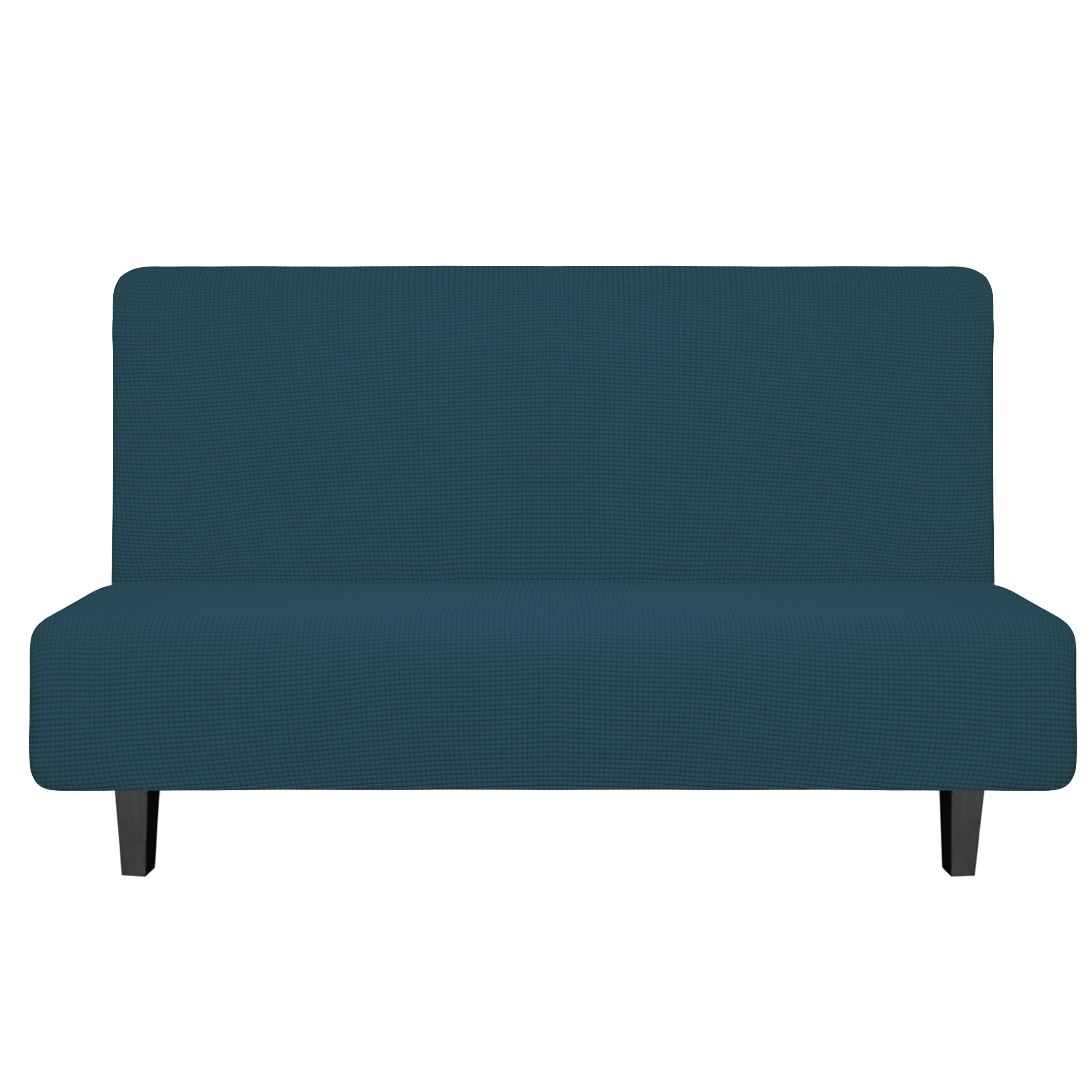 Easy-Going Stretch Medium Futon Slipcover Armless Futon Cover Deep Teal