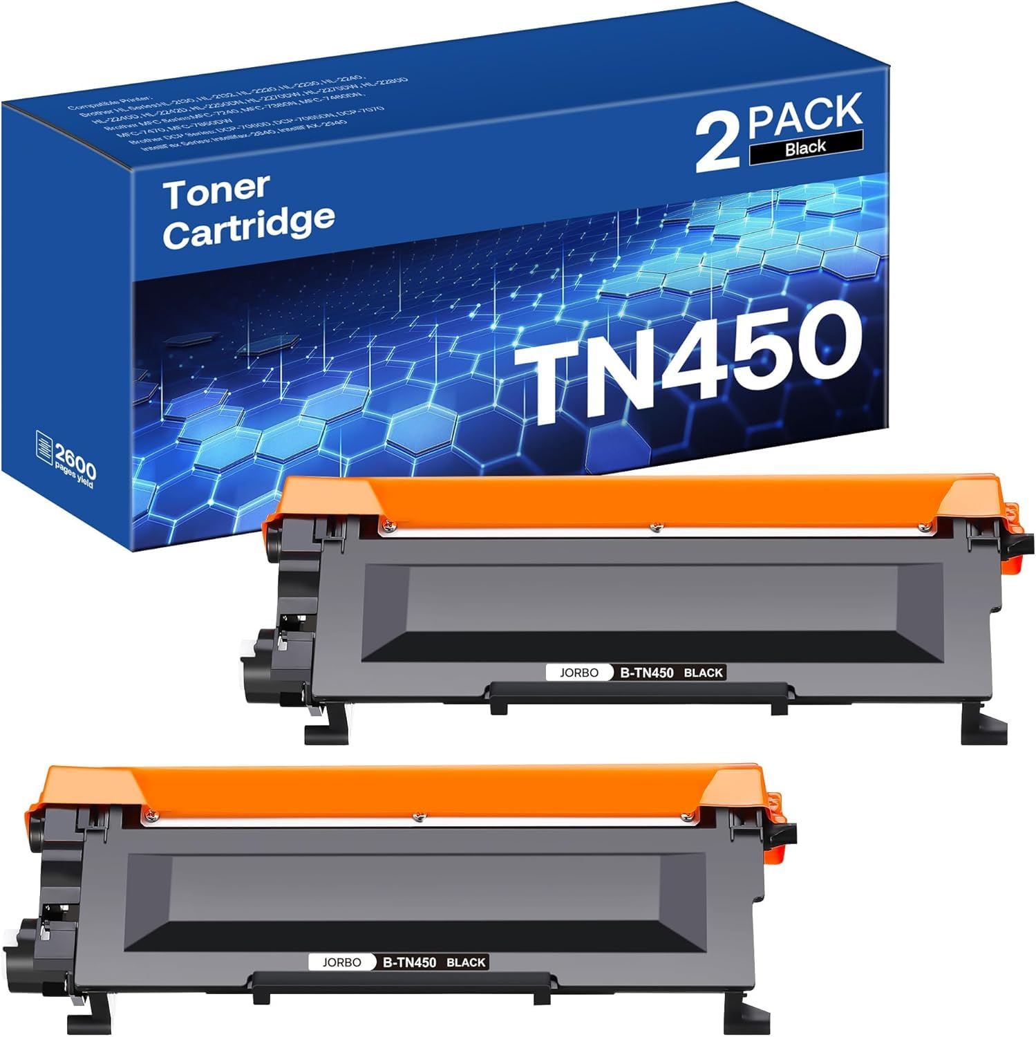 TN450 TN420 Compatible Toner Cartridge Replacement for Brother TN450 TN420 Work with HL-2270DW HL-2280DW HL-2230 MFC-7860DW Intellifax 2840 2940 (2