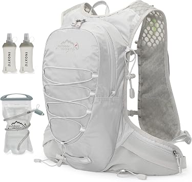 IX INOXTO Running Hydration Vest for Men and Women - 3L Water Backpack for Trail Running, Marathon, Racing, Hiking Gray