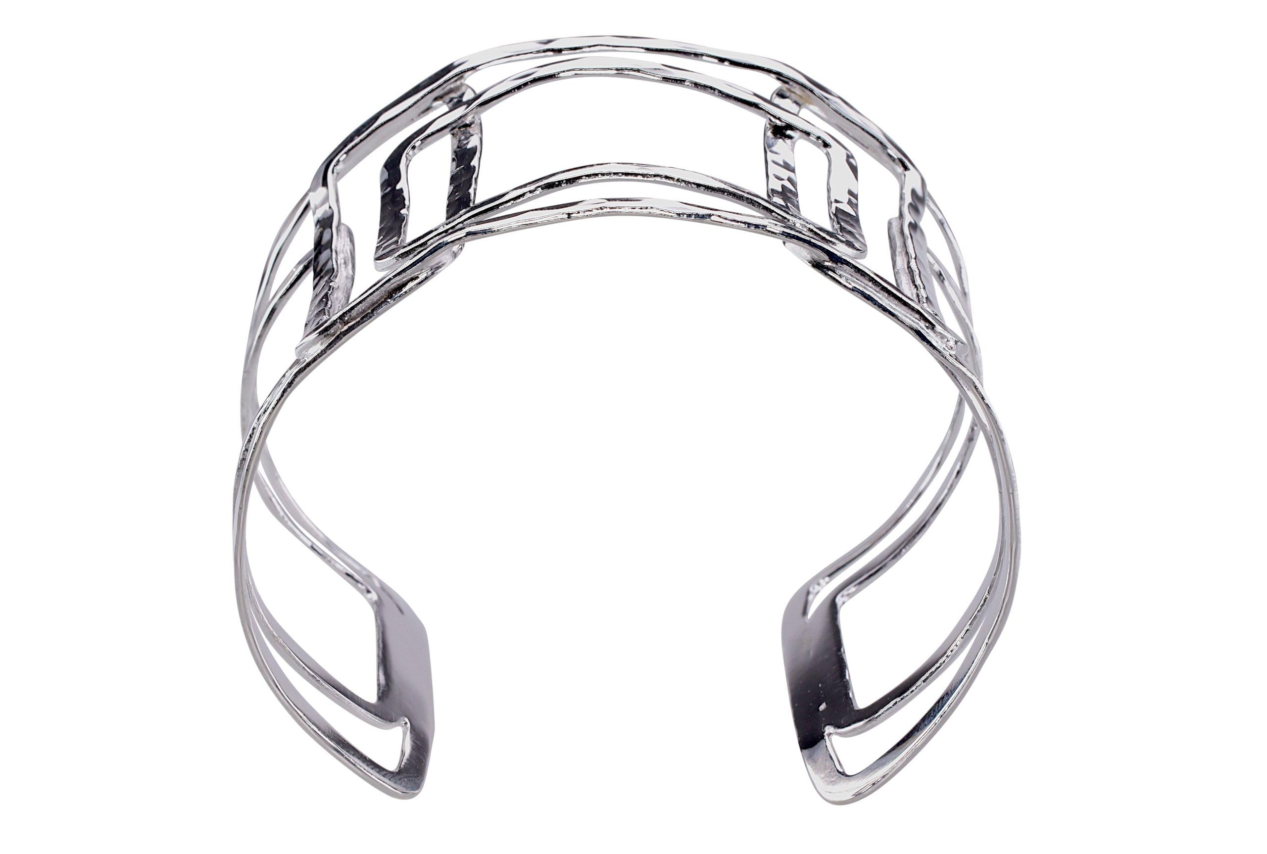SILBERMOOS Damen Armspange Armreif Design Statement elegant offen 925 Sterling Silber