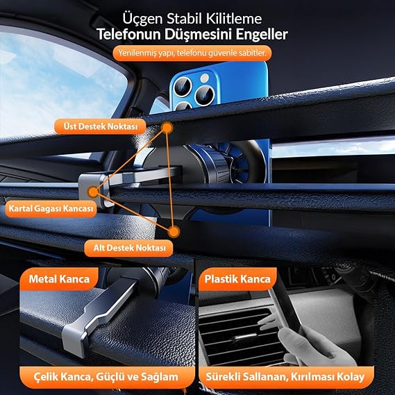 KingMa MagSafe Uyumlu Manyetik Araç içi Telefon Tutucu