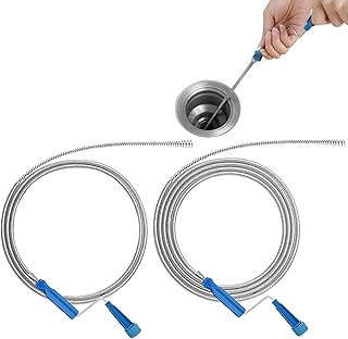 KUYYFDS Drain Augers, 1Pc 53 Inch Flexible Drain Unblocker 1Pc 100 Inch Sink Unblocker Tool Metal Snake Drain Cleaner for Sewer, Kitchen, Showers Basins Pipes
