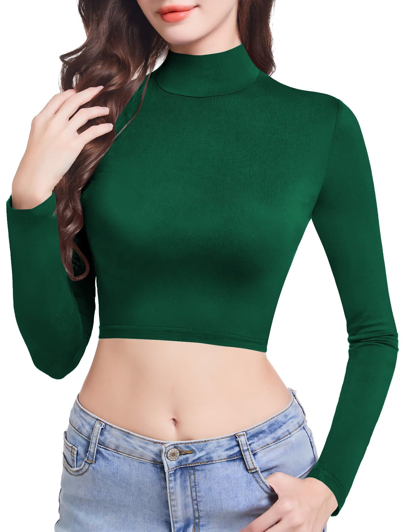 Tシャツ・カットソー OPEN YY_TheOpen Product TURTLENECK MESH TOP (GREEN) 61r+btHKeZL._UY350_.jpg