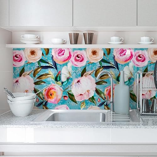 Miniatura 10 de Papel tapiz floral tropical, despegar y pegar, acuarela, palmeras, selva, verde, animales, papel de contacto extraíble, autoadhesivo, mural de pared