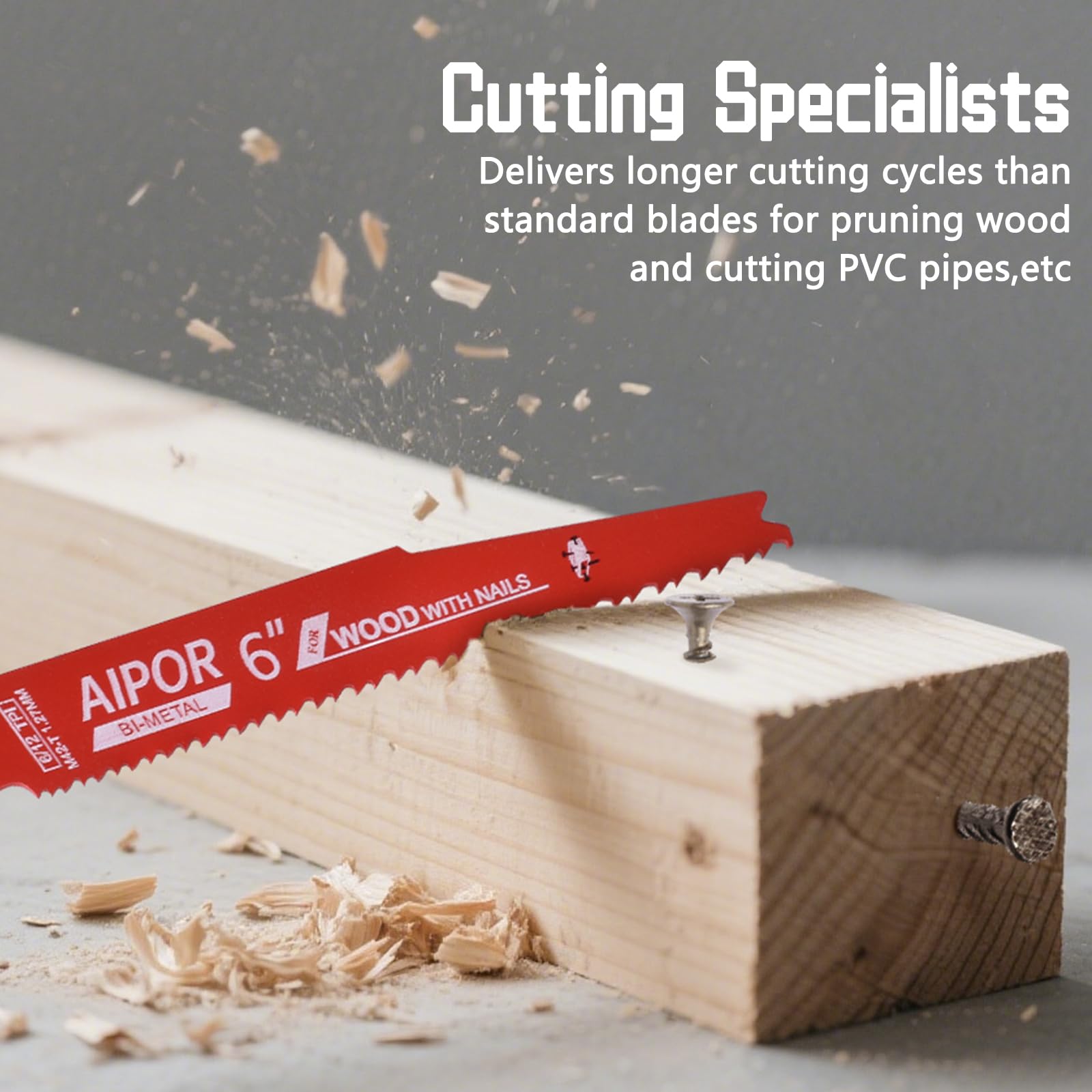 Paquete de 30 hojas de sierra alternante bimetálicas de 6 pulgadas 6/12 TPI, hoja de sierra recíproca Demo Demon para madera incrustada en clavos, palés de PVC, poda de jardín, poda de árboles,