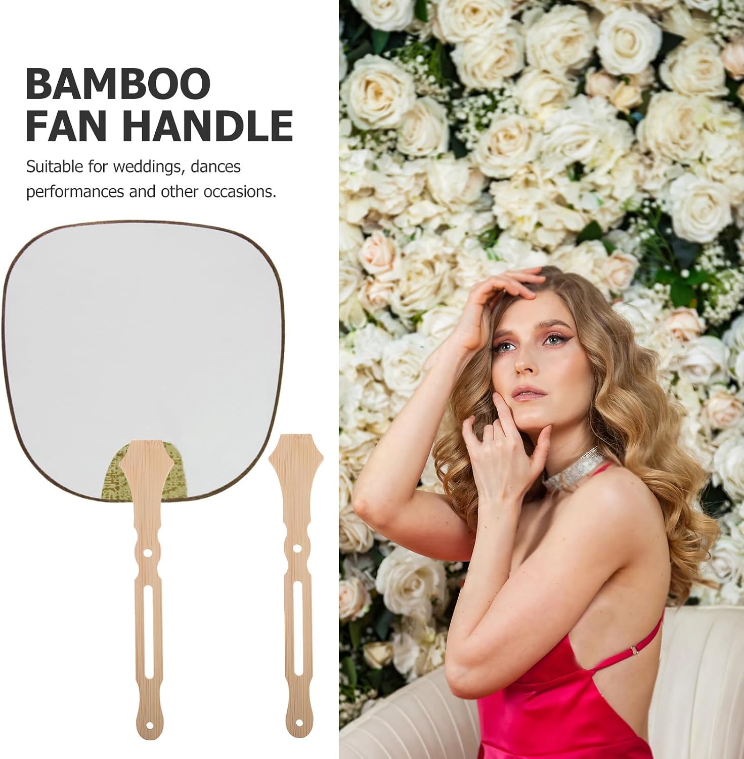 10pcs Fan Handles for DIY Projects and Wedding Crafts Classic Round Fan Sticks Resistant to Breaking and Bending Beige Handmade Craft Accessories