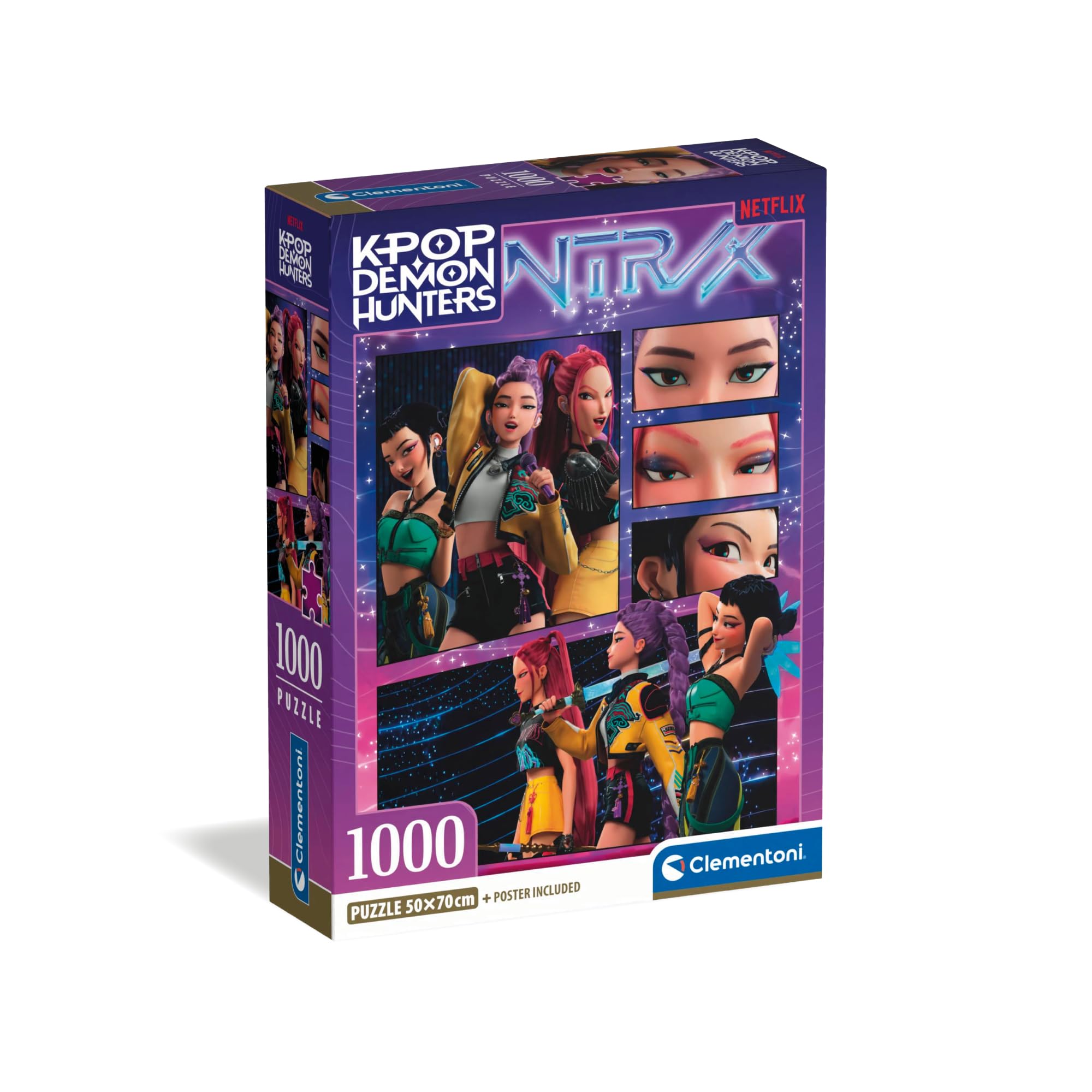 Clementoni KPOP Demon Hunters 1000 Piece Puzzle 2 for Teens and Young Adults Age 14+, Made in Italy, Screen Free Activity That Boosts Focus, Problem Solving and Patience, Includes Poster