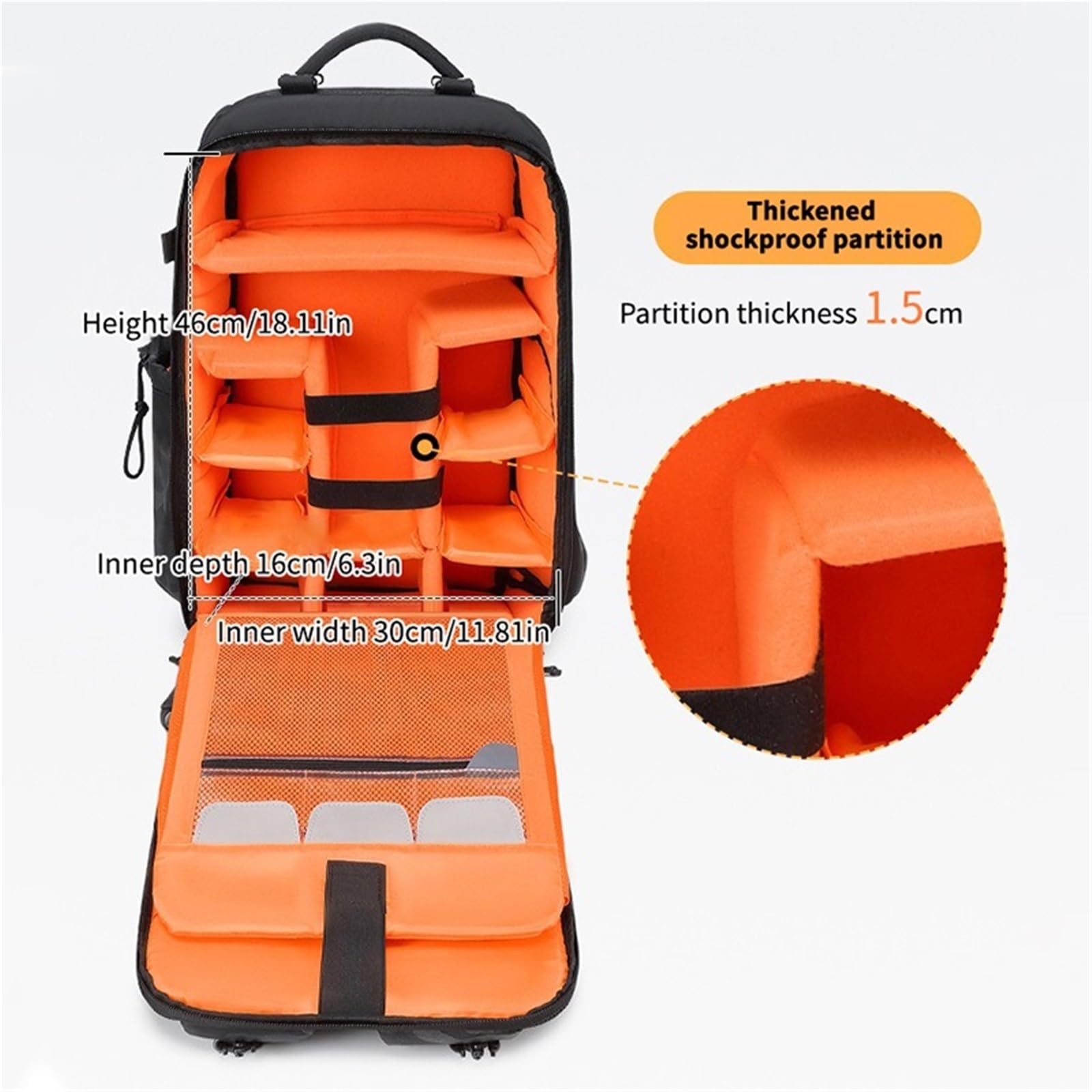 Zaino Fotografico Zaino fotografico Borsa for fotocamera reflex in tela for esterno di grande capacità fotografica con scomparto superiore e inferiore