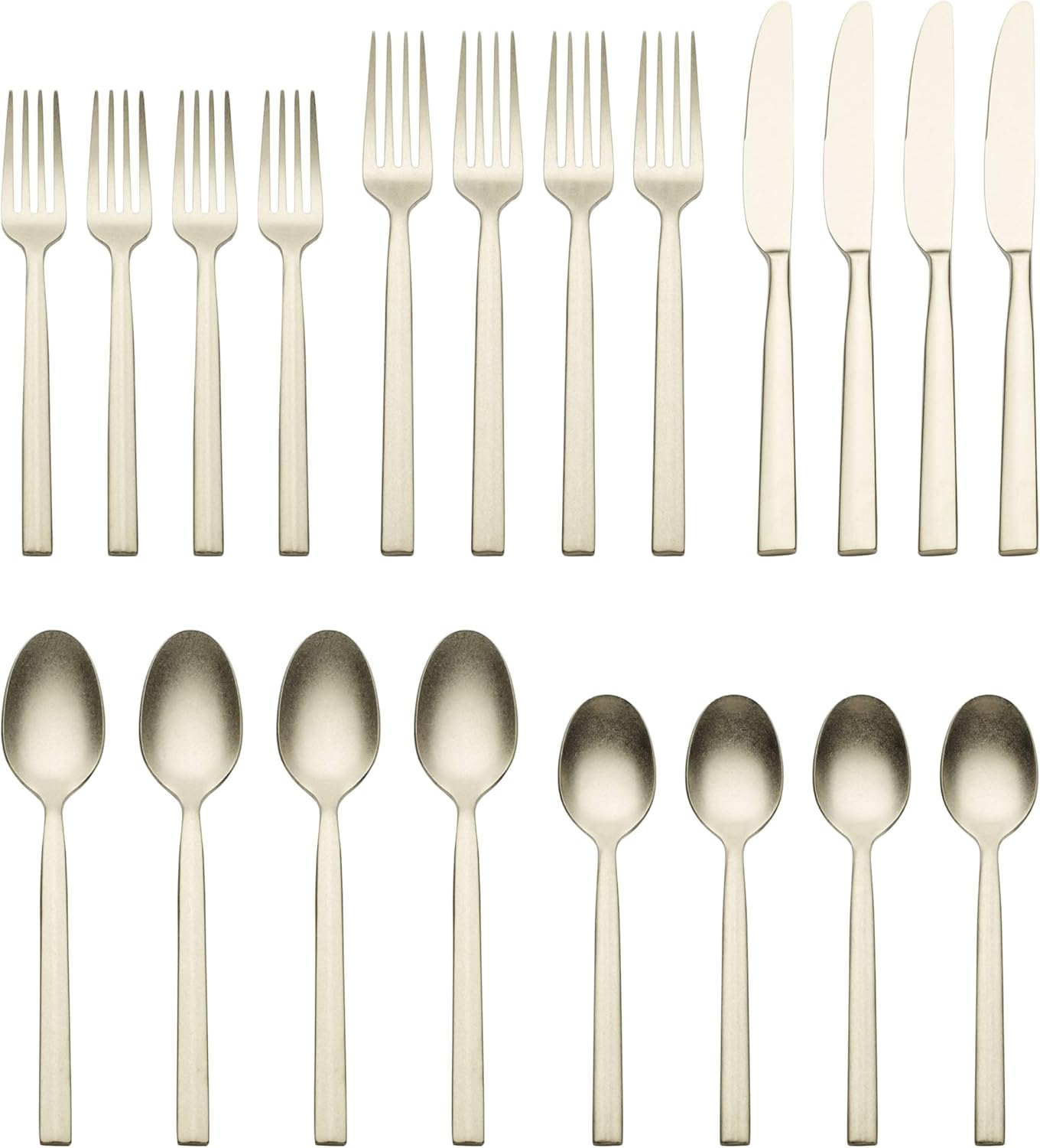 Cambridge Champagne Aero Rumble Piece Flatware Set, 20 Count