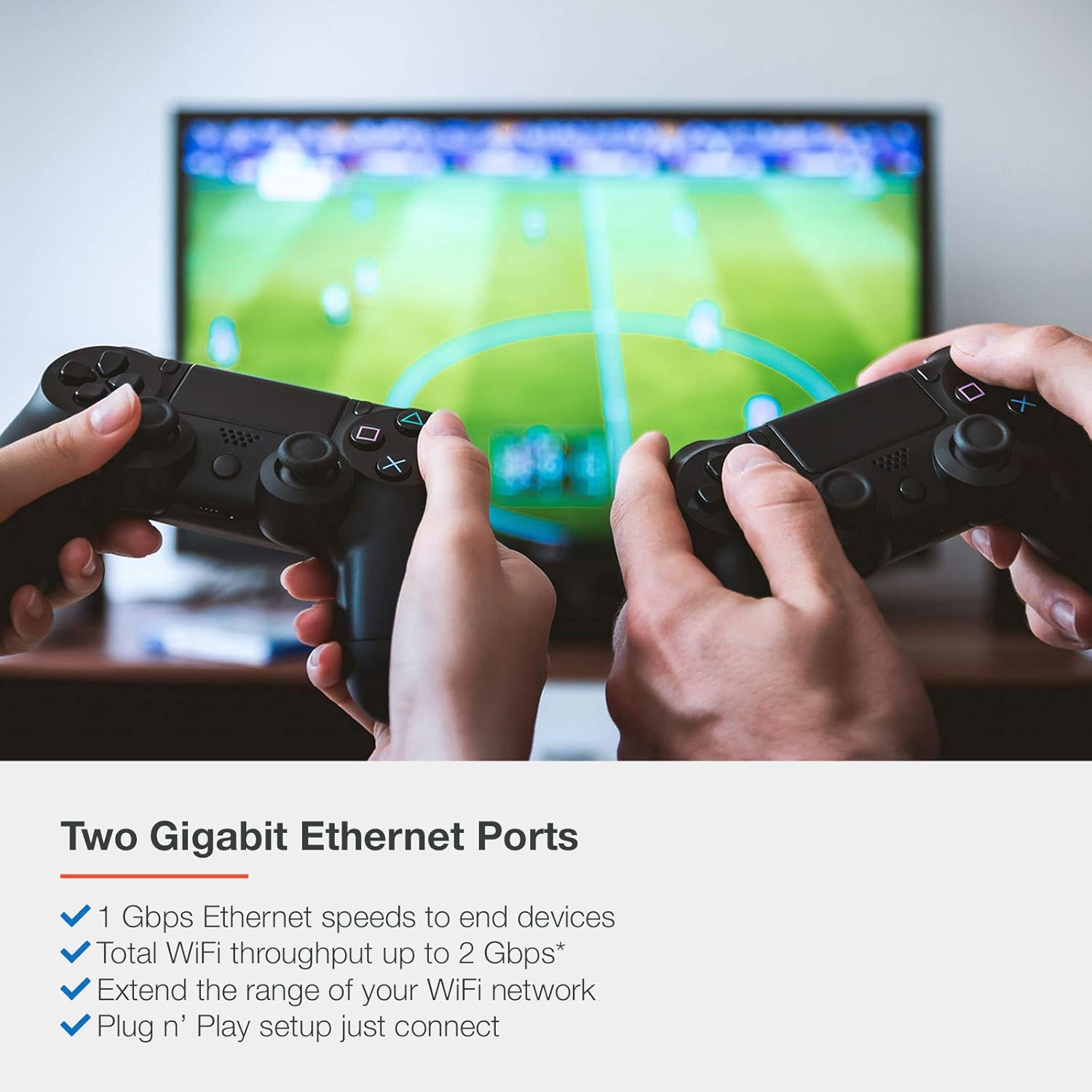 ScreenBeam WCB6200Q MoCA 2.0 WiFi Extender with 4 Internet Antennas 5GHz, Gigabit Ethernet, Bonded MoCA, Fast WiFi for Home