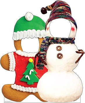 Cardboard People Gingerbread & Snowman Stand-in Life Size Cardboard Cutout Standup