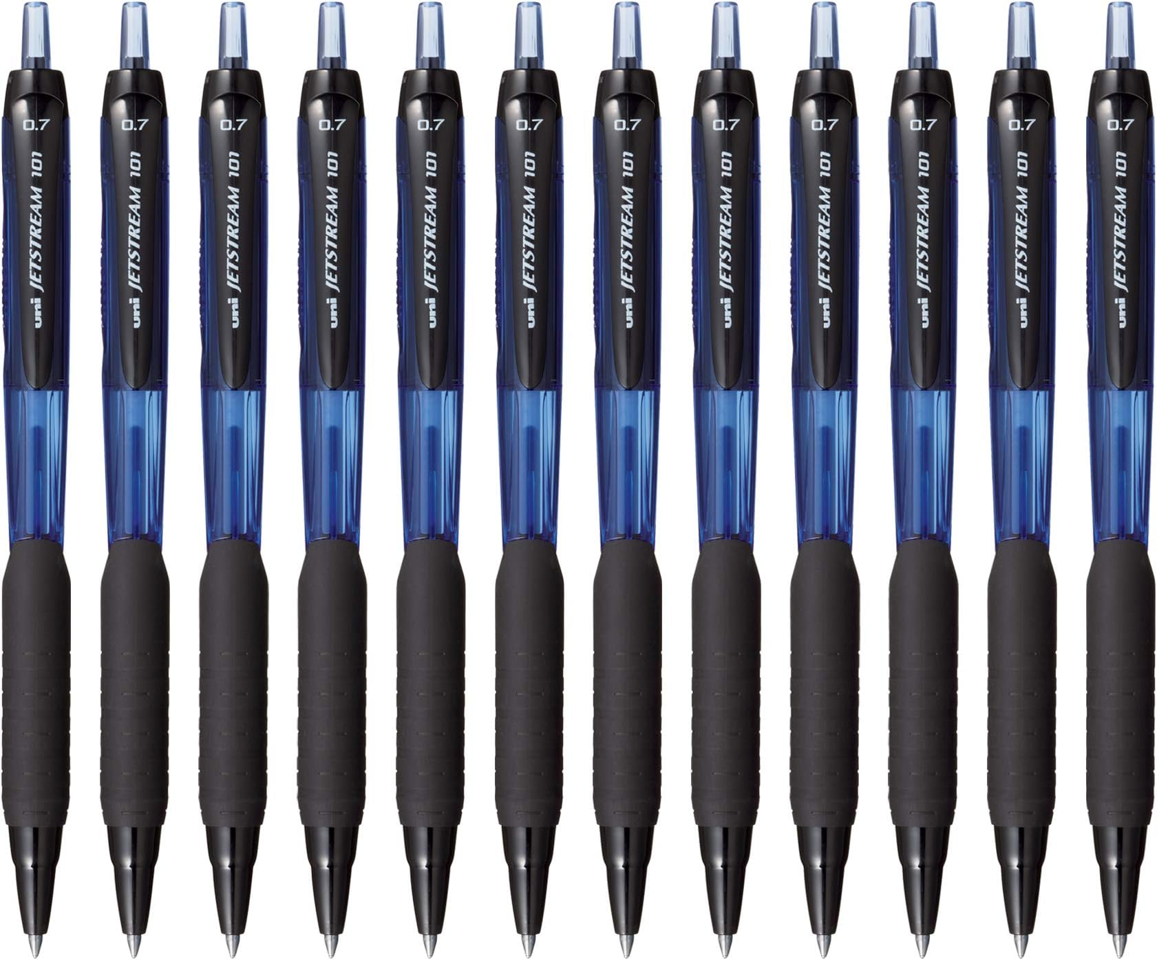 uni-ball Jetstream SXN101 0.7mm Roller Ball Pen | Blue Ink (Pack of 12)