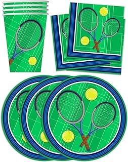 Tennis Birthday Party Supplies Set Plates Napkins Cups Tableware Kit for 16