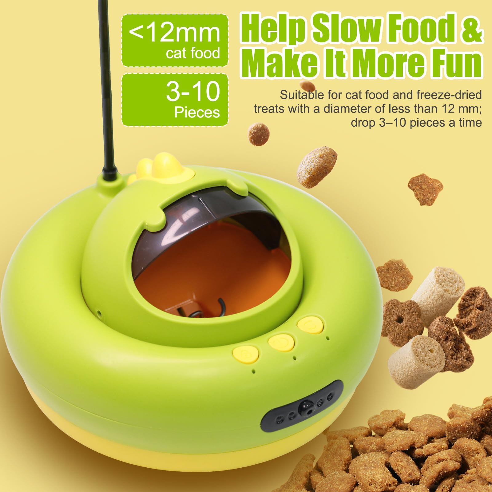 Jouet pour chat 3 en 1 électrique interactif automatique - Distributeur de friandises réglable à distance - Insecte flottant pour occuper - Laser pour chats, chatons et chiens